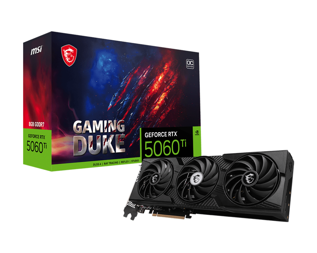 GeForce RTX™ 5060 Ti 8G GAMING DUKE 3X OC GeForce RTX™ 5060 Ti 8G GAMING DUKE 3X OC